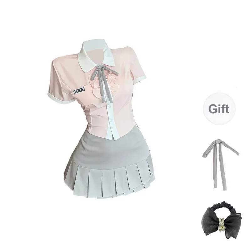Skirt Set Women's Pink Shades Outfit-0
