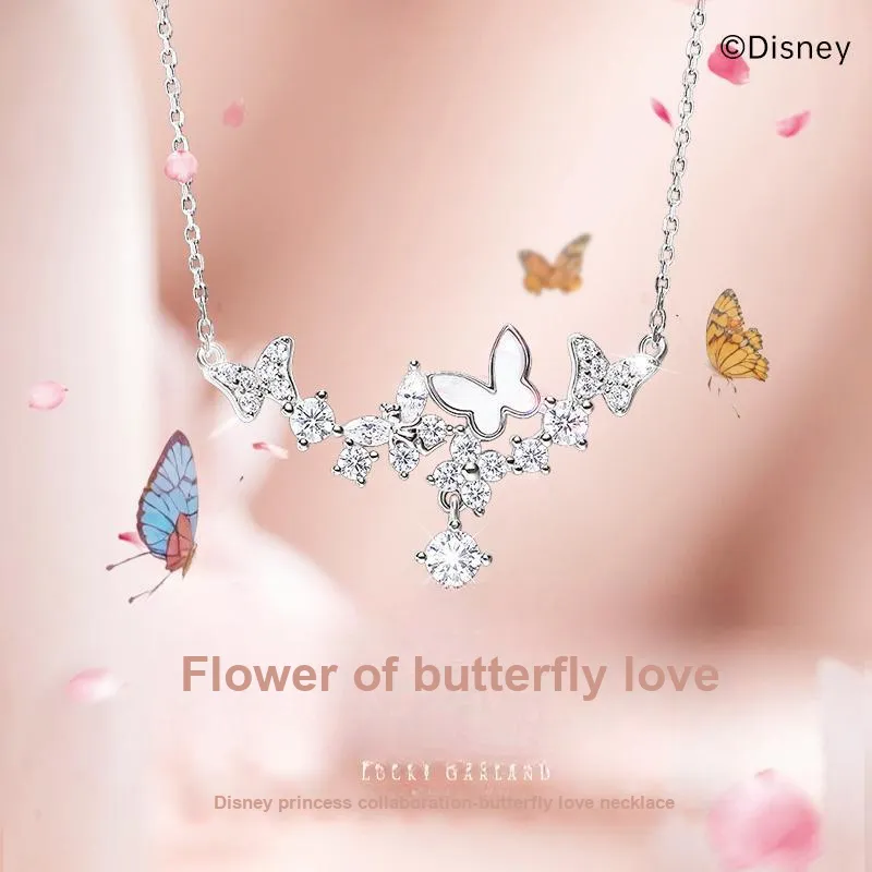 Disney Princess S925 Silver Necklaces Women's Silver White-1