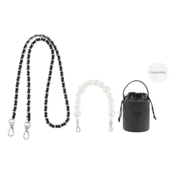 Cow Leather Copper Bag Shoulder Strap Women's Black/White
