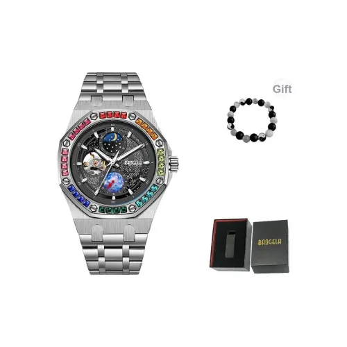 BAOGELA Creator Collection Автоматический Механический Механизм Стальной Ремешок Часы Мужские Черный Циферблат