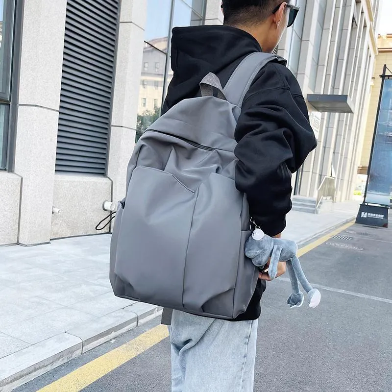 BUBM Nylon Backpack Regular Unisex Black/White/Gray/Red-17