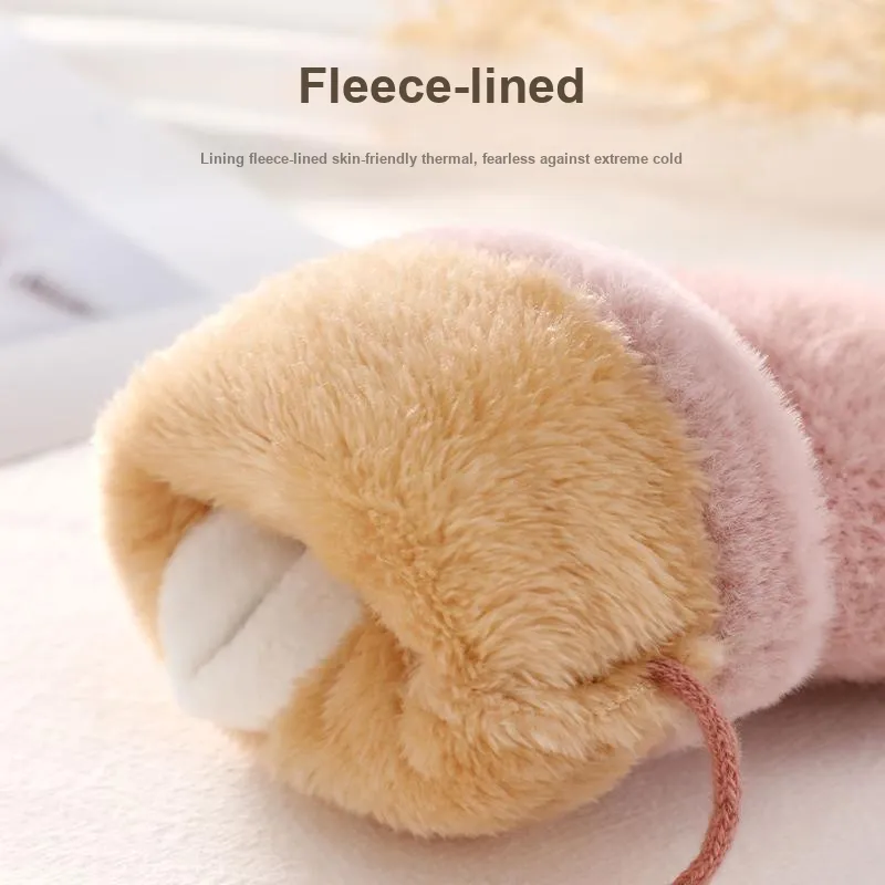 NANJIREN Thickened Knit Gloves Women's-4