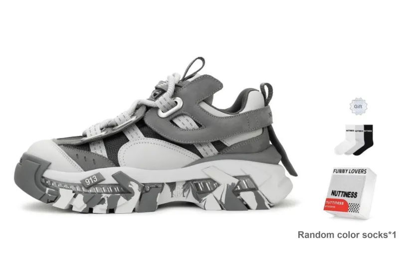 NUTTINESS Ruins Collection Abrasion Resistant Breathable Height Increasing Low Top Chunky Sneakers Unisex-27