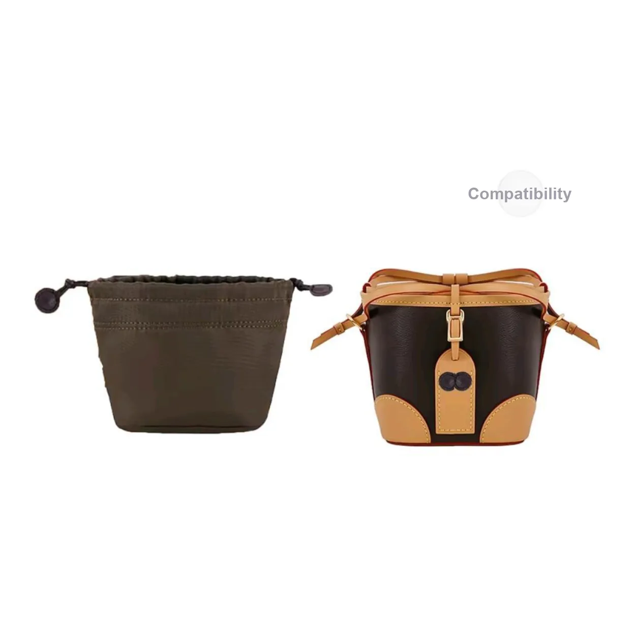 Lan Bao Fan Nylon Liner Storage Accessories Single Purchase Women's Brown