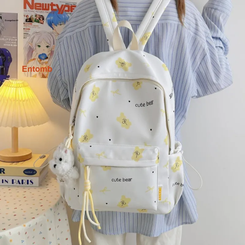 Meow In The Grass Nylon Backpack Regular Women's Multicolor-24
