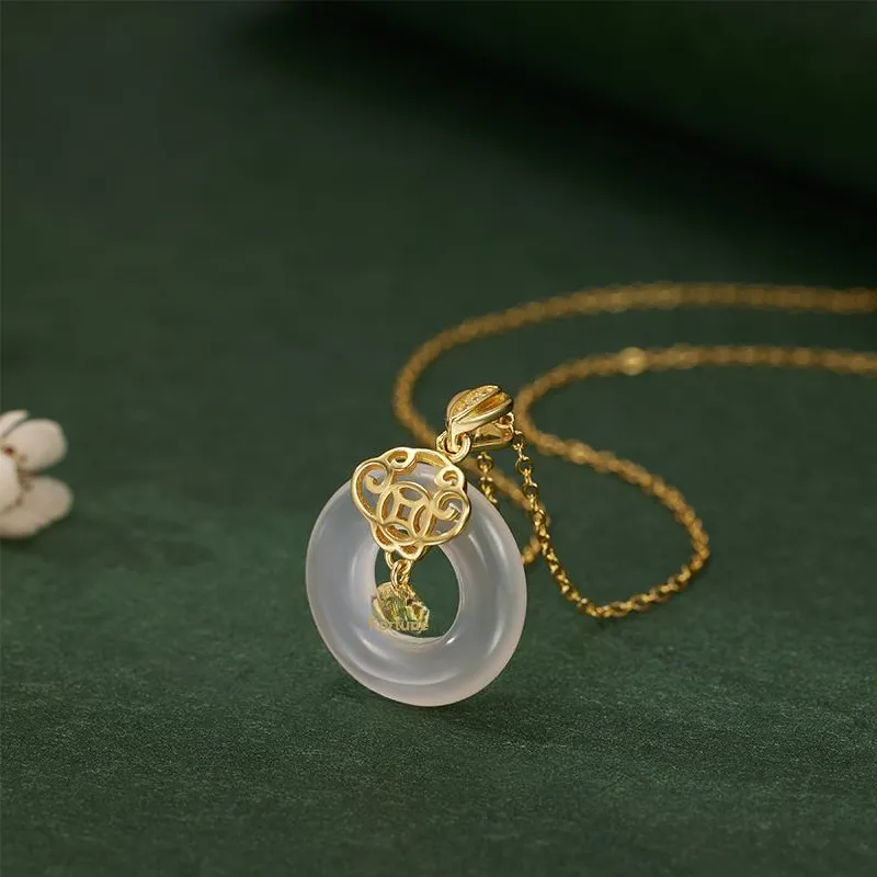 LOVING Chalcedony Jade Necklaces Women's-2