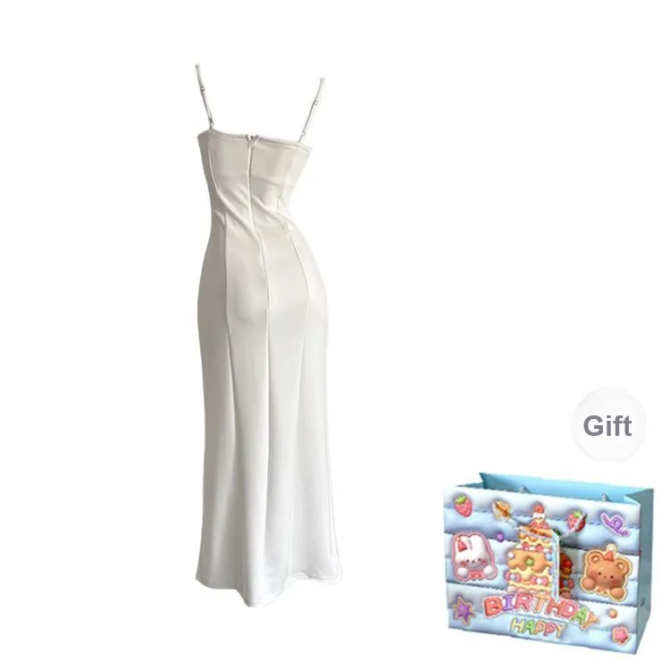 BRASS SCOUT Slip Dresses Women's White Shopping Bag-1