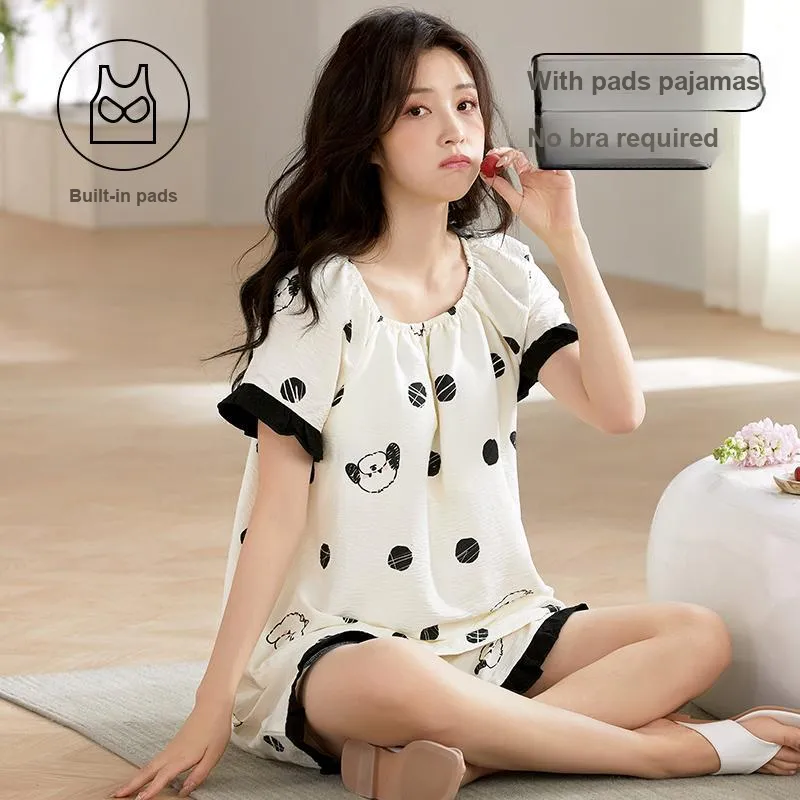 GOSO Pajama Set Women's Black White-5