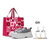 White Black[Pink Shopping Bag+Keychain]