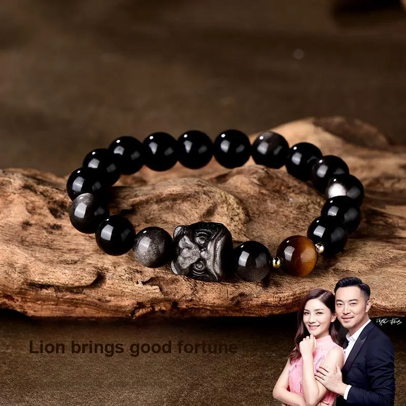 JINLIUFUJIXIANG Obsidian Bracelets Unisex-1