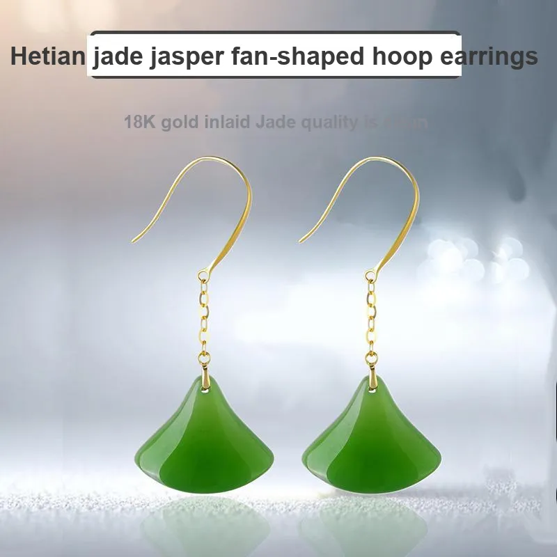 KUNYUYAO Hetian Jade Earrings Jasper Unisex-1