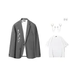 그레이 (브로치 포함 + 화이트 티셔츠)
