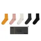 5-Pack Moisturizing Socks (Black *1+Gray *1+White *1+Pink *1+Yellow *1)
