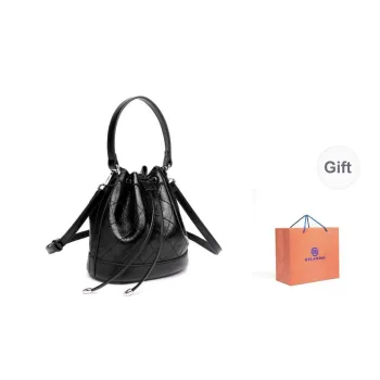 GELANDAI Cow Leather Women's Handbag, Shoulder Bag, Crossbody Bag Women's Black