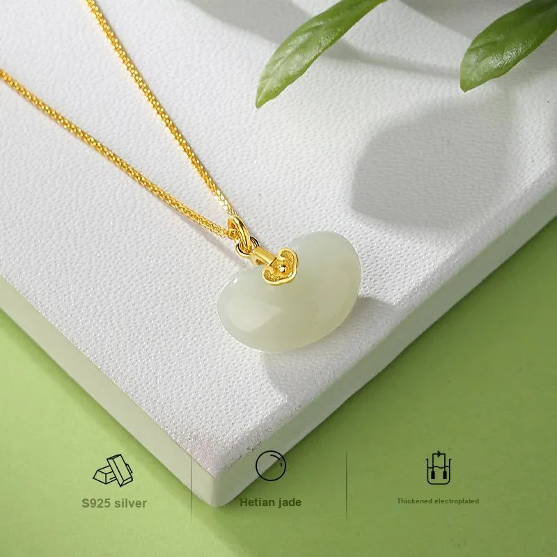 Royal Heaven's Choice Hetian Jade Necklaces Pale Greenish White Jade Unisex-1