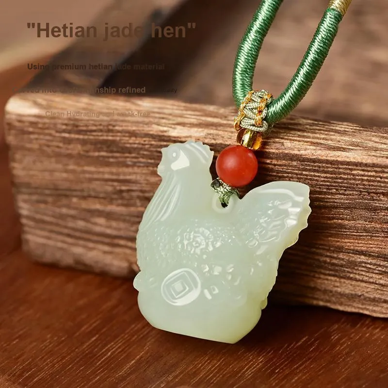 KUNYUYAO Hetian Jade Pendants White Jade Unisex-31