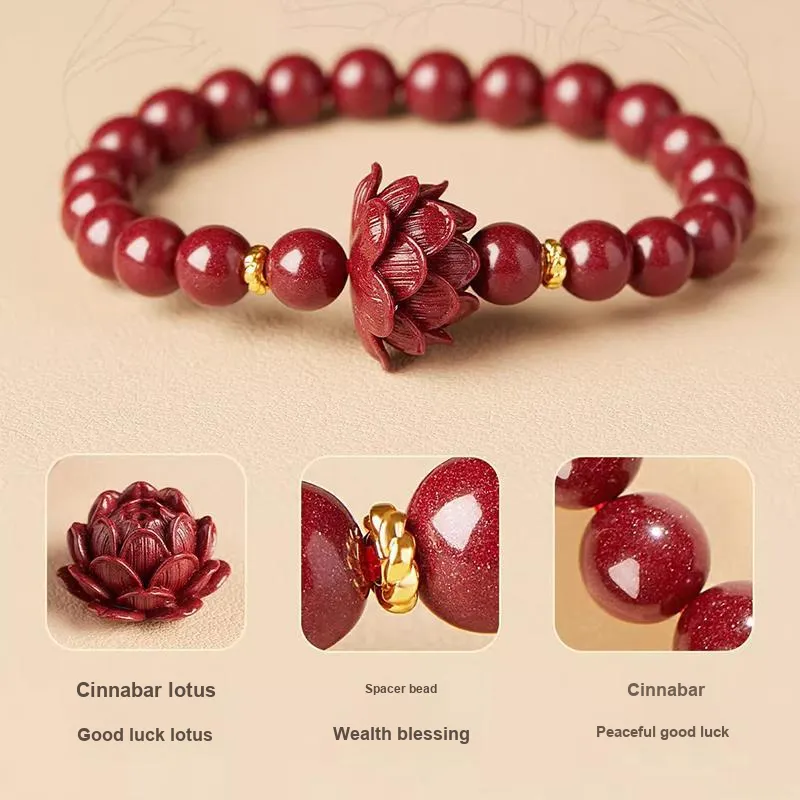 Strange Snow Reconstructed Cinnabar Bracelets Unisex-3