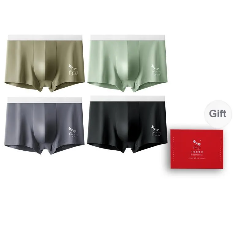 RED DRAGONFLY Cotton Panties Men's 4 Pack Gift Box Set-14