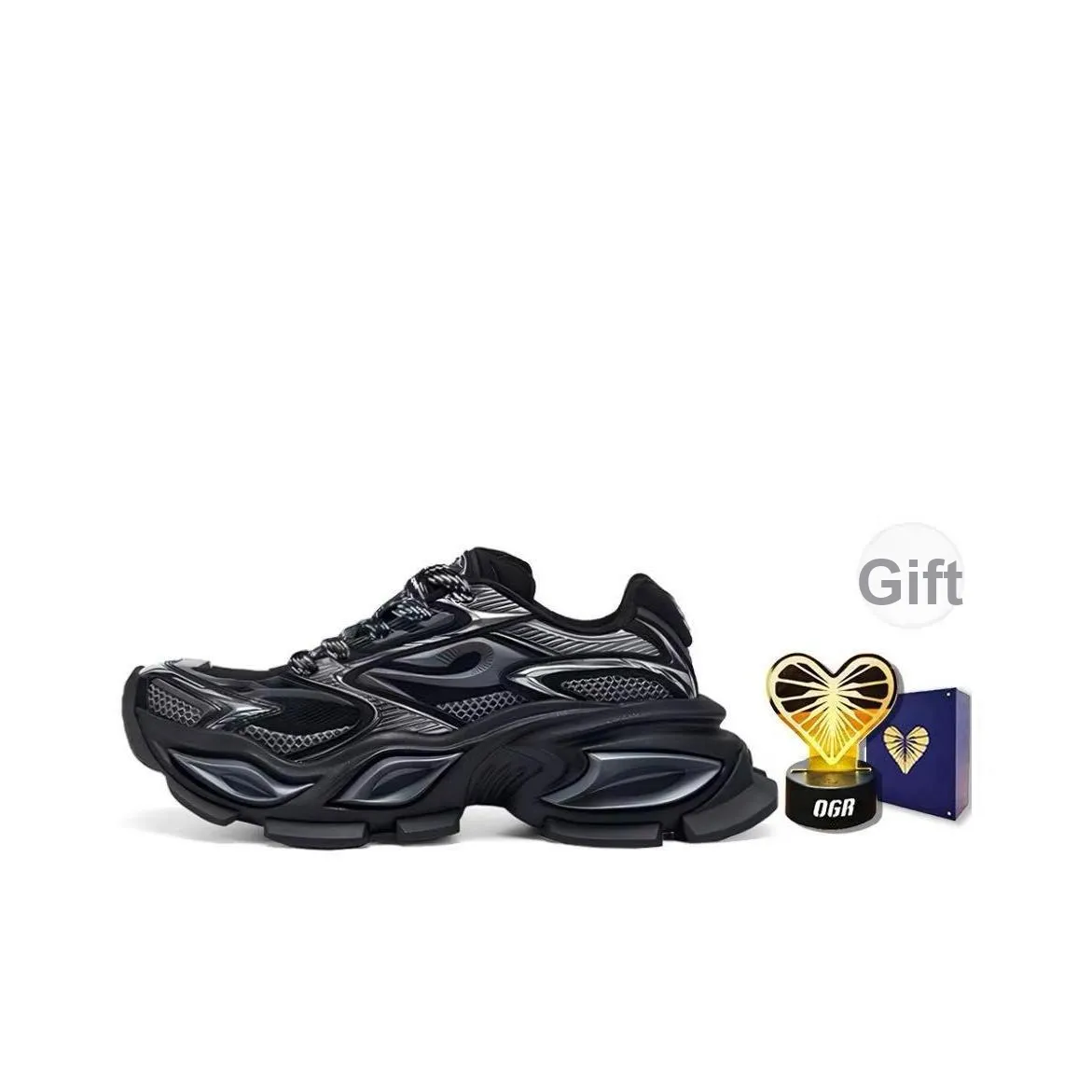 OGR Chunky Sneakers Unisex Low Top Black