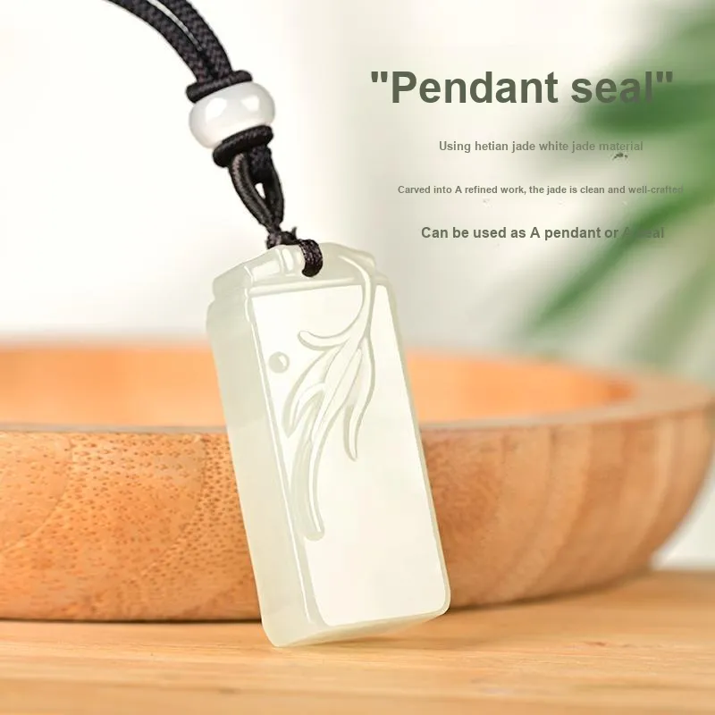 KUNYUYAO Hetian Jade Pendants White Jade Unisex-3