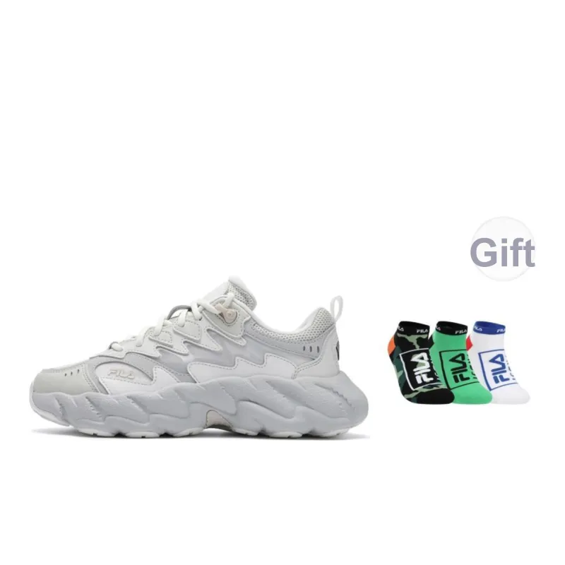 FILA Fern 2 Fern Sneakers 2 Abrasion Resistant, Lightweight, And Breathable Low Top Casual Shoes Women's White Gray-5