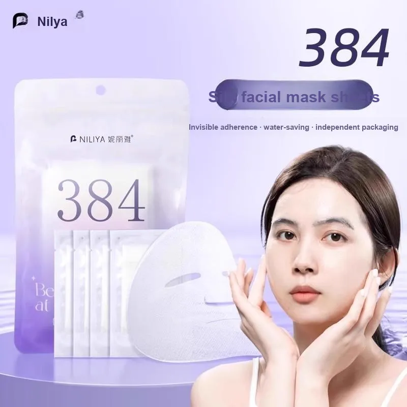 NILIYA 384 Silk Facial Mask Sheets Non Compressive Wet Therapy Special 10 Pcs/1 Bag-1
