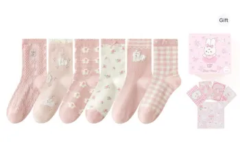 Caramella x Kiki Mid Calf Socks Women's Gift Box Of 6 Doubles