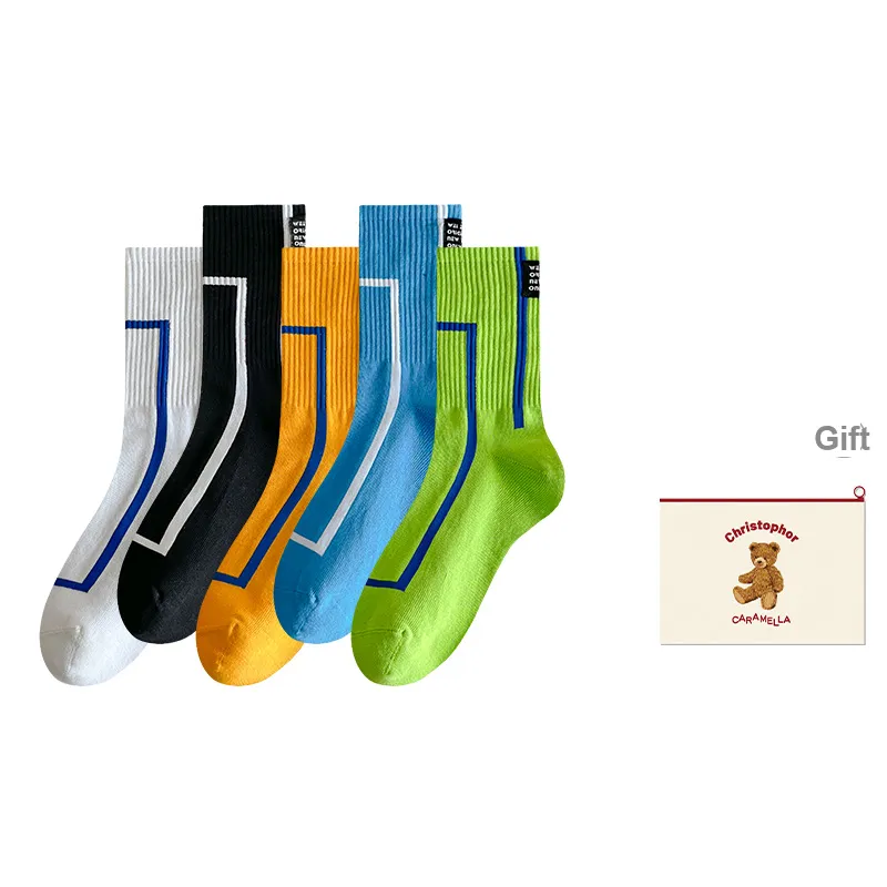 Caramella Mid Calf Socks Men's Shopping Bag Combo Set-9
