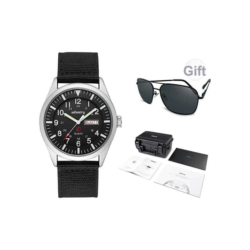 INFANTRY Pilot Collection · Adventurer Кварцевый механизм Часы Мужские Черный циферблат