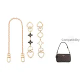 [Gold-Tone Black Four-Leaf Clover+Irregular Shape Extender Chain]+Decorative Chain 40cm