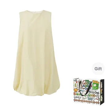 DEDY Sleeveless Dresses Women's Yellow