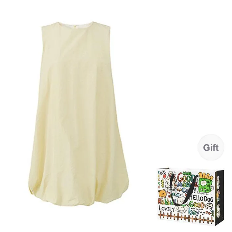 DEDY Sleeveless Dresses Women's Yellow-0