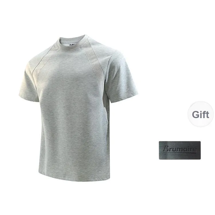 BRUMAIRE T Shirt Unisex Light Gray Includes Random Short Sleeved Top+Brooch-8