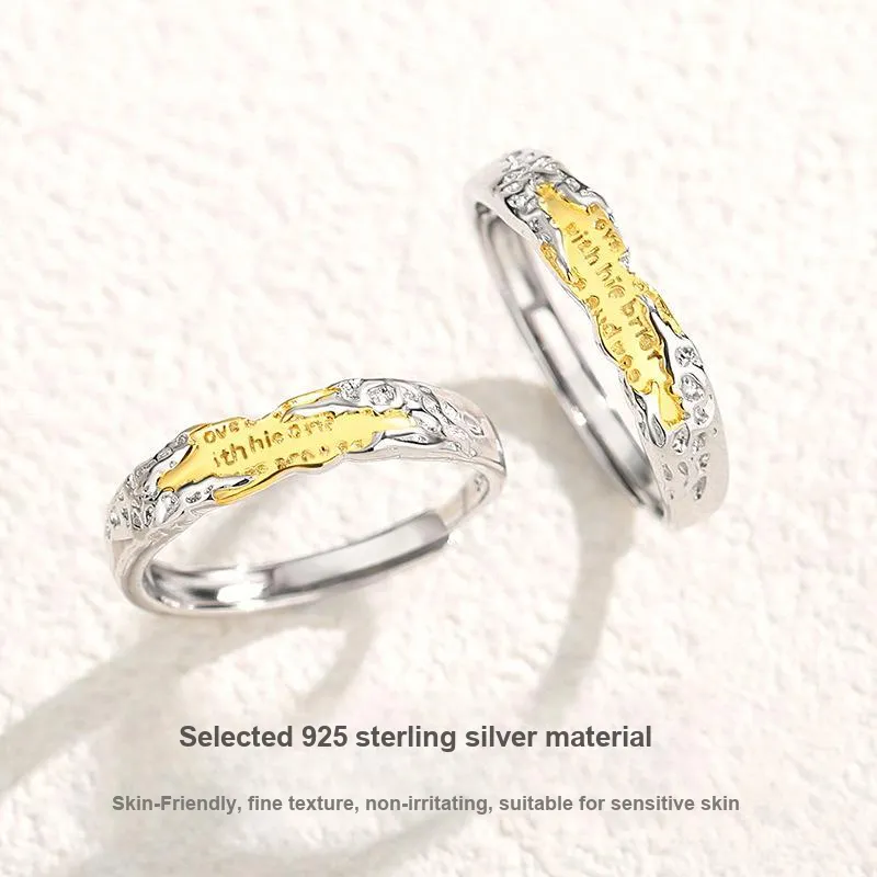YINGNIXINDONG 925 Sterling Silver Rings Unisex-2