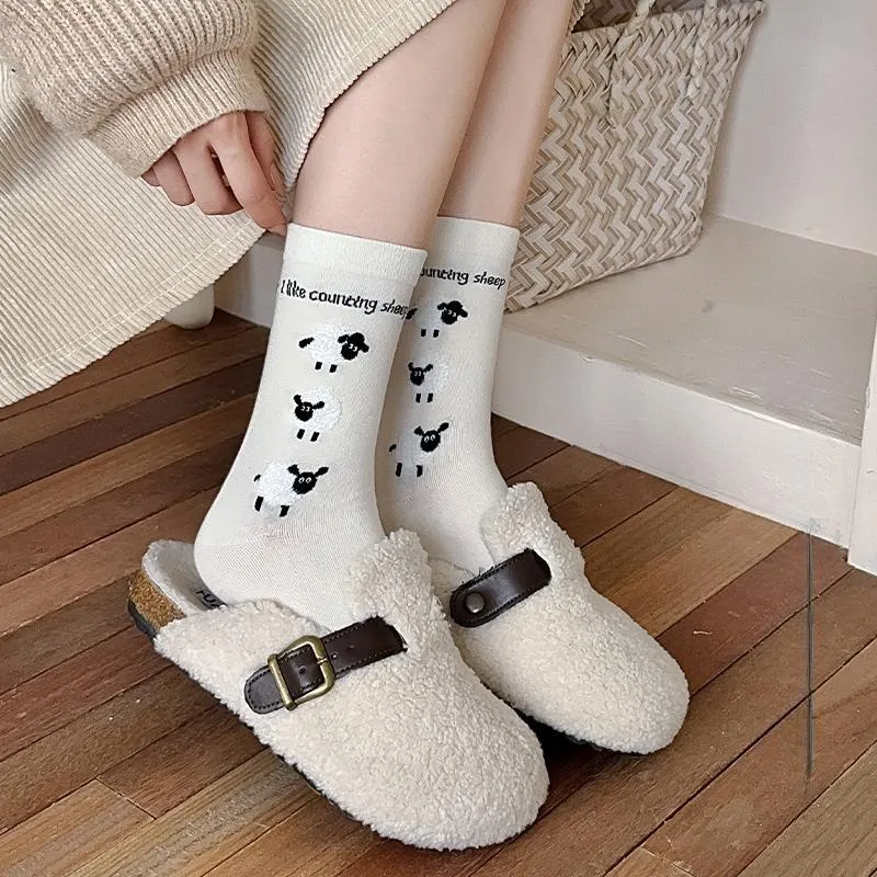 Mid Calf Socks Women's Combo Set-76