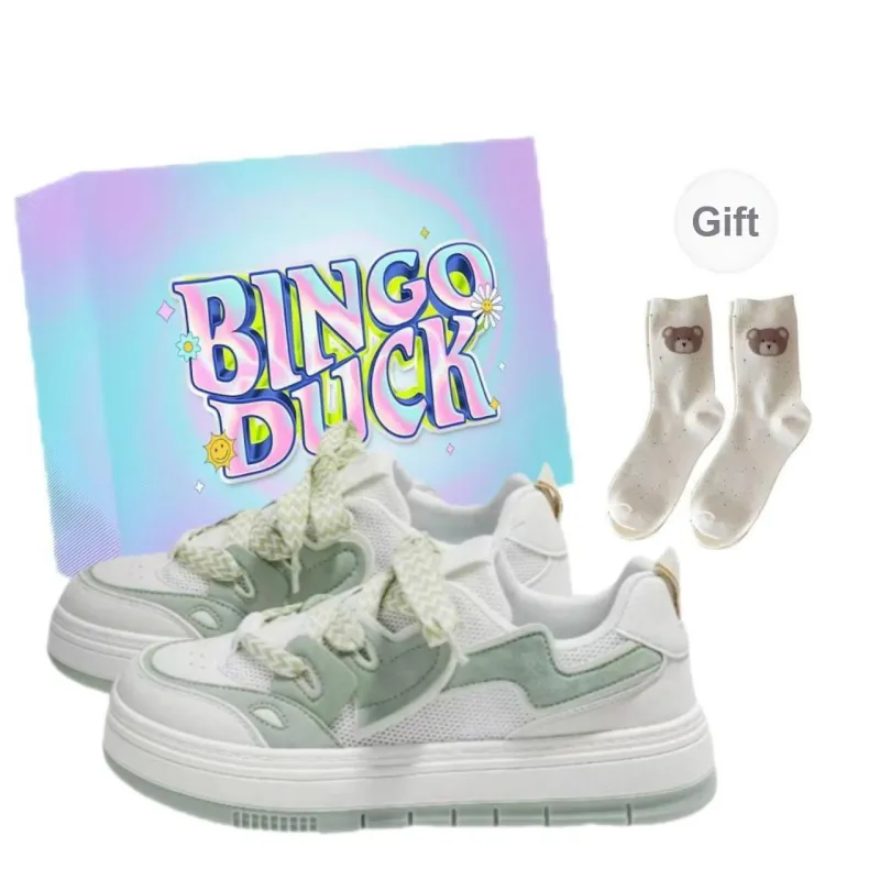 BINGO DUCK Slip Resistant Low Top Skateboard Shoes Women's-5