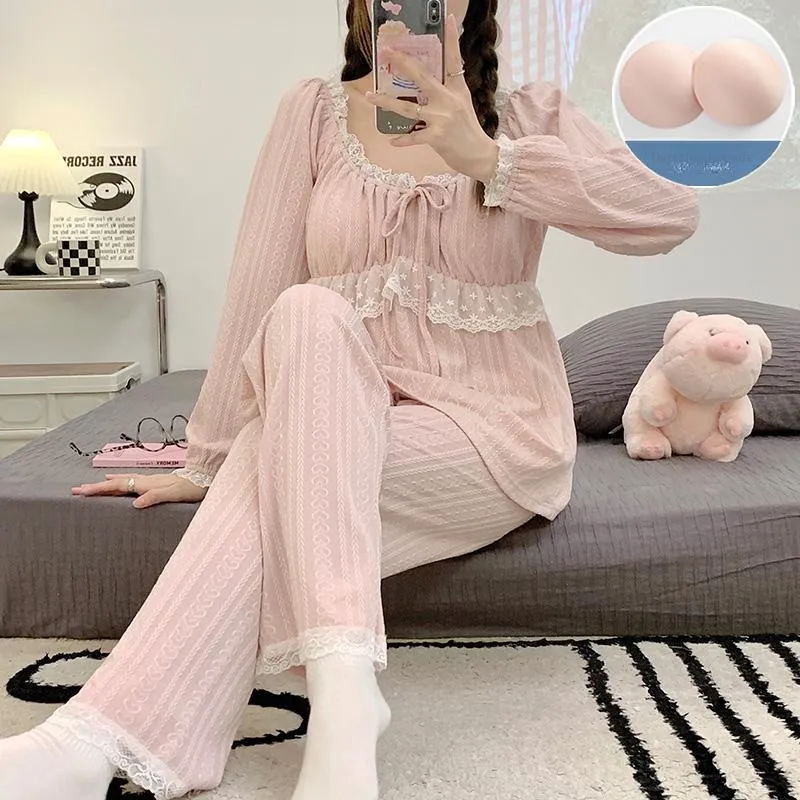 Sleeping Beauty Pajama Set Women's Pink-3