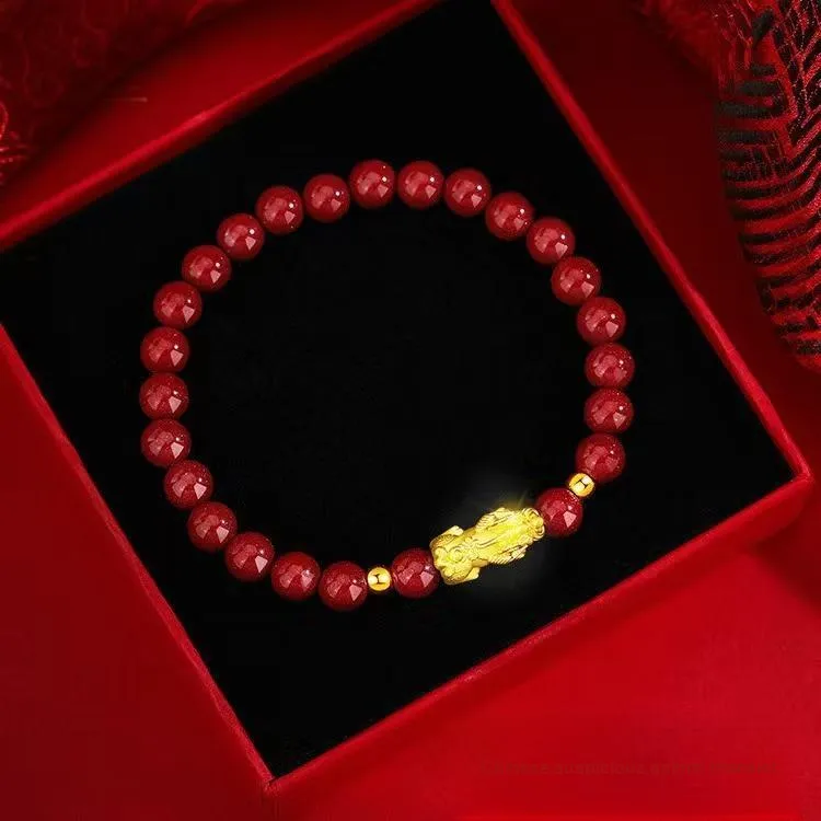 YUFENGXI Reconstructed Cinnabar Bracelets Women's-2