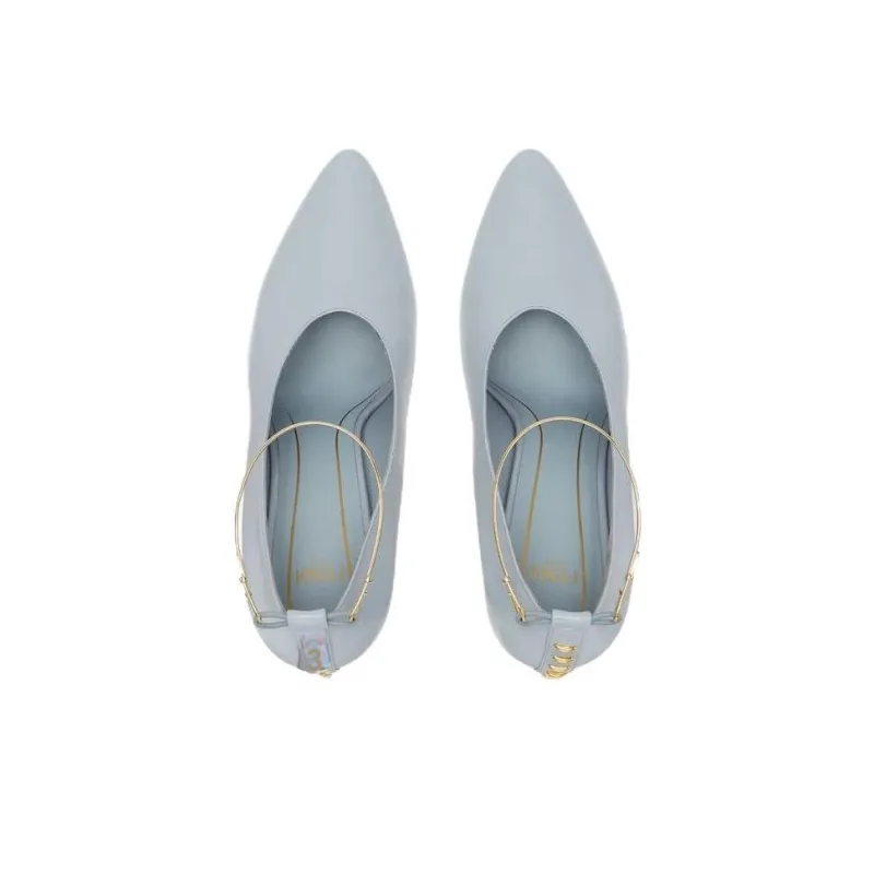 FENDI Filo Chunky Heel High Heels Women's Blue-2