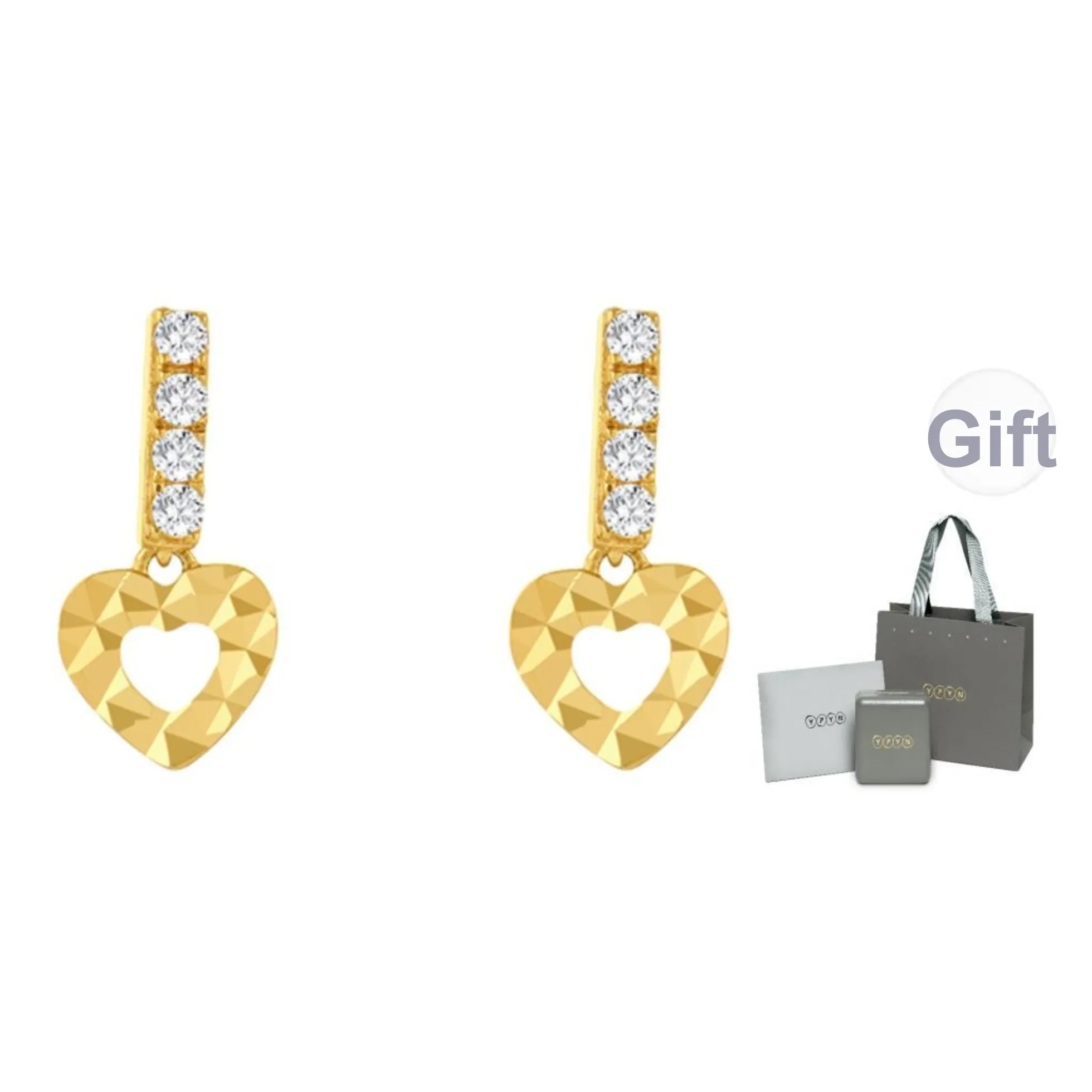 YPYN 10K Gold Stud Earrings Women's Gold