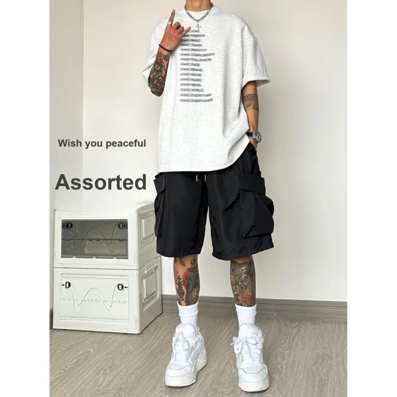 Caramella Cargo Shorts Unisex Black-3