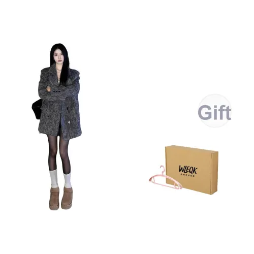 WLEQK Серый Женский Пальто