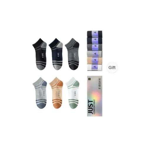 FIRS Ankle Socks Men's 6 Pairs Gift Box Packaged Mixed Color
