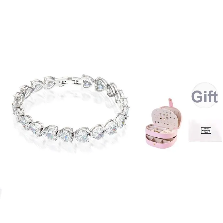 CHIARA FERRAGNI Zircon, Rhinestones, 18K Gold Plating Italian Luxury Heavy Industry Bracelet Women's Silver
