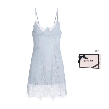 METE WHALE MT Nightgown Women's Gift Box Set Cream Blue