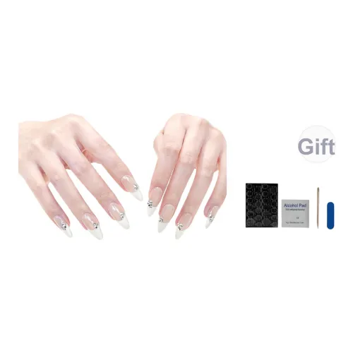 OUYUJI Ручной работы Готовый товар Съемный False Nail Миндаль Короткий LADDER Овал Кожа Jump Цвет Стиль Instagram