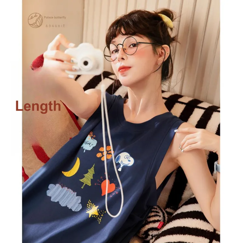 Gongdie x SNOOPY/, Nightgown Women's Gift Box Set Dark Blue-5