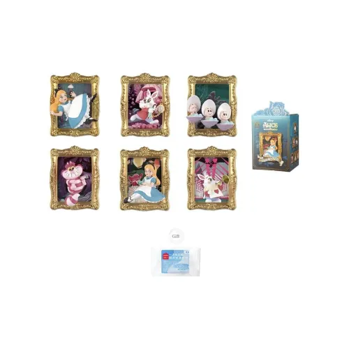 Минисо X Disney Алиса Чеширский Кот Коллекция Музея Искусства Слепые Коробки Один Mystery Коробка Целая Коробка 6 шт