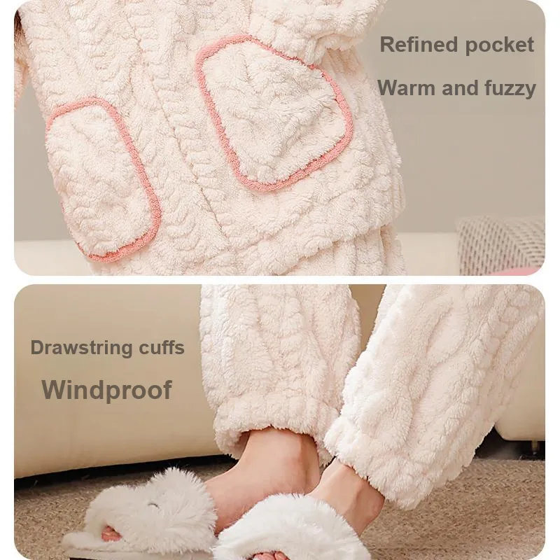 Lanza Pajama Set Women's Lotus Color Little Rabbit-5