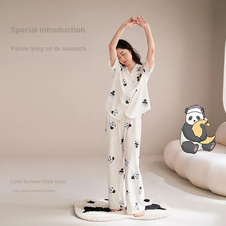 JINGYUN Deep Pajama 70 Pajama Set Women's Cloud Light White-3